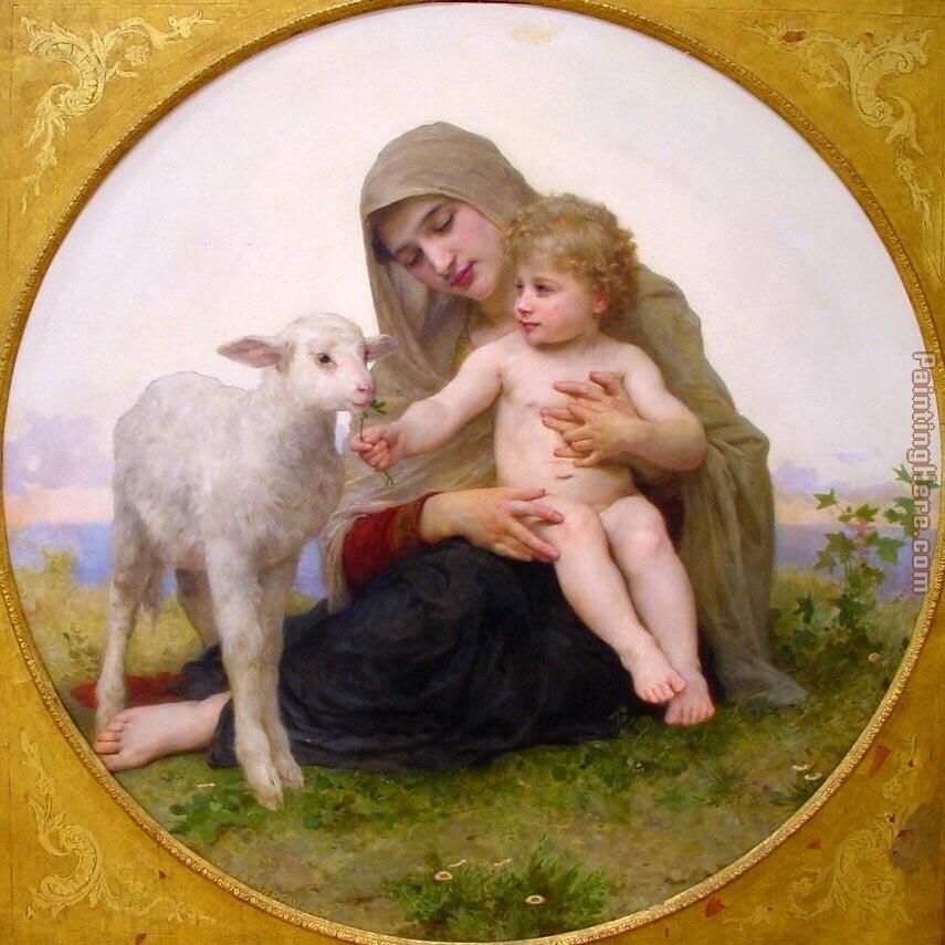 Virgin and Lamb painting - William Bouguereau Virgin and Lamb art painting